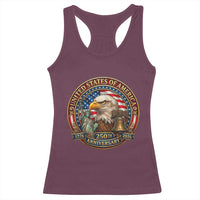 USA 250th Anniversary Emblem 1776 2026 Racerback Tank Top Patriotic Seal with Bald Eagle Liberty Bell Statue of Liberty