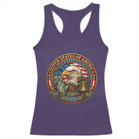 USA 250th Anniversary Emblem 1776 2026 Racerback Tank Top Patriotic Seal with Bald Eagle Liberty Bell Statue of Liberty