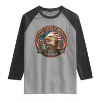 USA 250th Anniversary Emblem 1776 2026 Raglan Shirt Patriotic Seal with Bald Eagle Liberty Bell Statue of Liberty