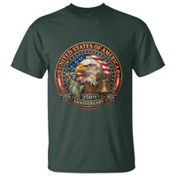 USA 250th Anniversary Emblem 1776 2026 T Shirt Patriotic Seal with Bald Eagle Liberty Bell Statue of Liberty