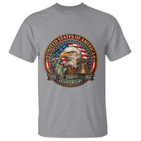 USA 250th Anniversary Emblem 1776 2026 T Shirt Patriotic Seal with Bald Eagle Liberty Bell Statue of Liberty