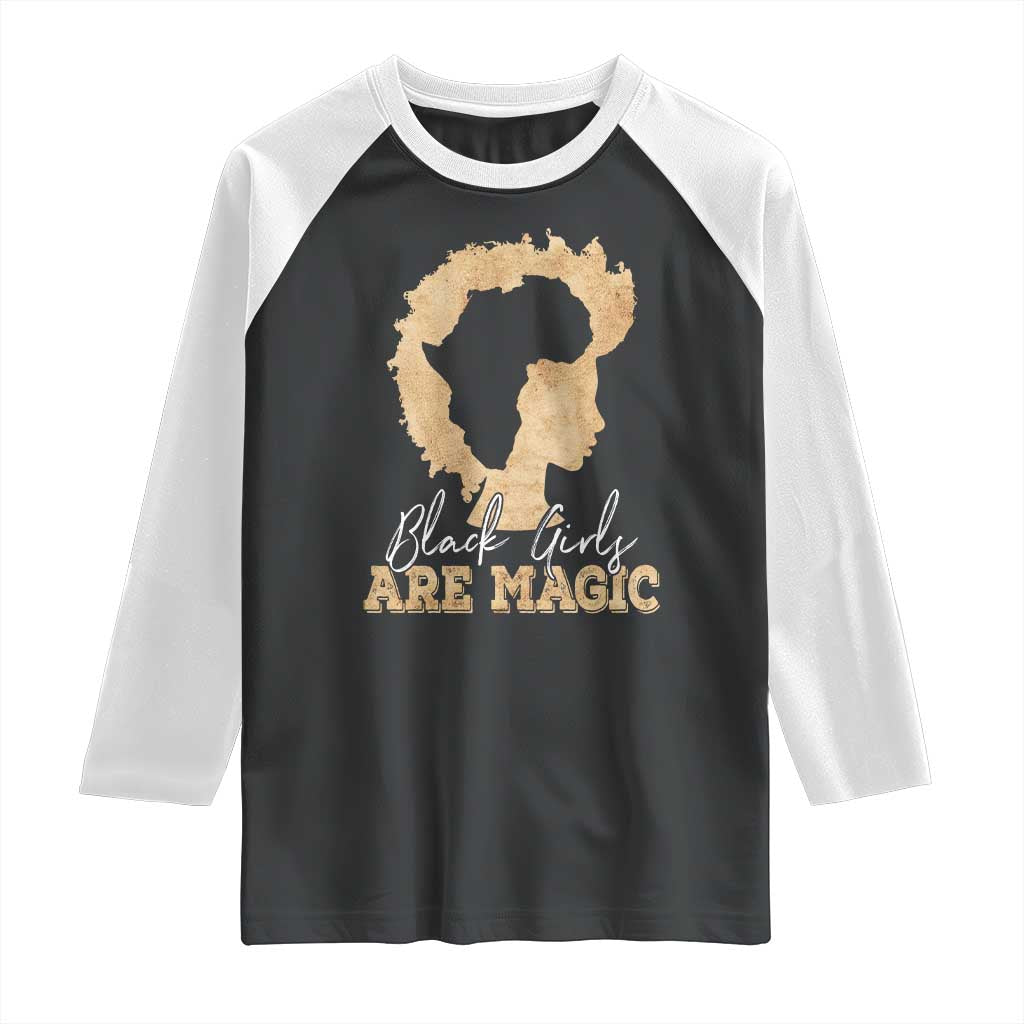 Black Girls Are Magic Raglan Shirt Afro Melanin Pride