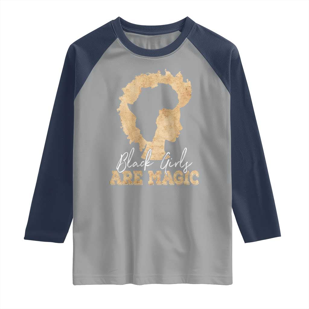 Black Girls Are Magic Raglan Shirt Afro Melanin Pride