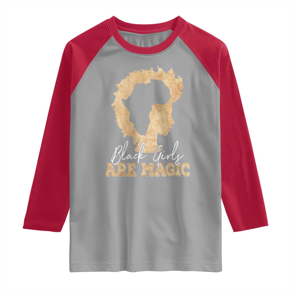 Black Girls Are Magic Raglan Shirt Afro Melanin Pride