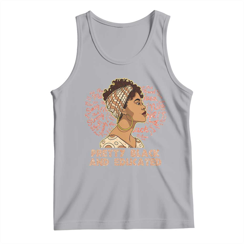 Afro Melanin Woman Tank Top Pretty Black And Educated African American Pride