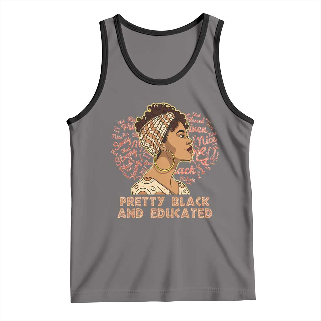 Afro Melanin Woman Tank Top Pretty Black And Educated African American Pride