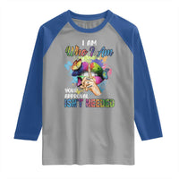 Black Queen Raglan Shirt I Am Who I Am Your Approval Isn't Needed Colorful Butterflies