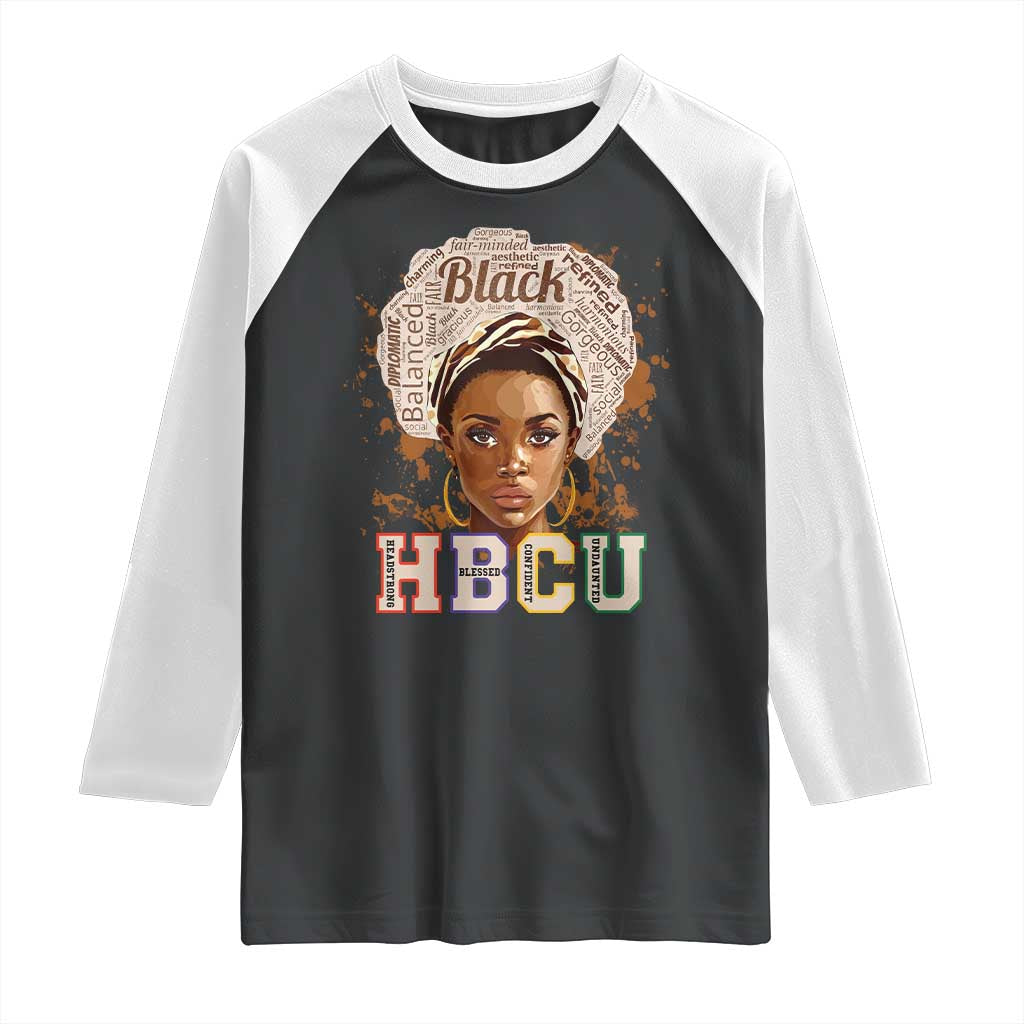 Black Educated HBCU Raglan Shirt Headstrong Blessed Confident Undaunted