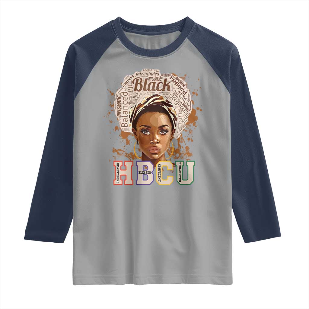 Black Educated HBCU Raglan Shirt Headstrong Blessed Confident Undaunted