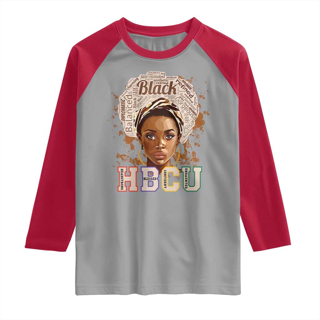 Black Educated HBCU Raglan Shirt Headstrong Blessed Confident Undaunted