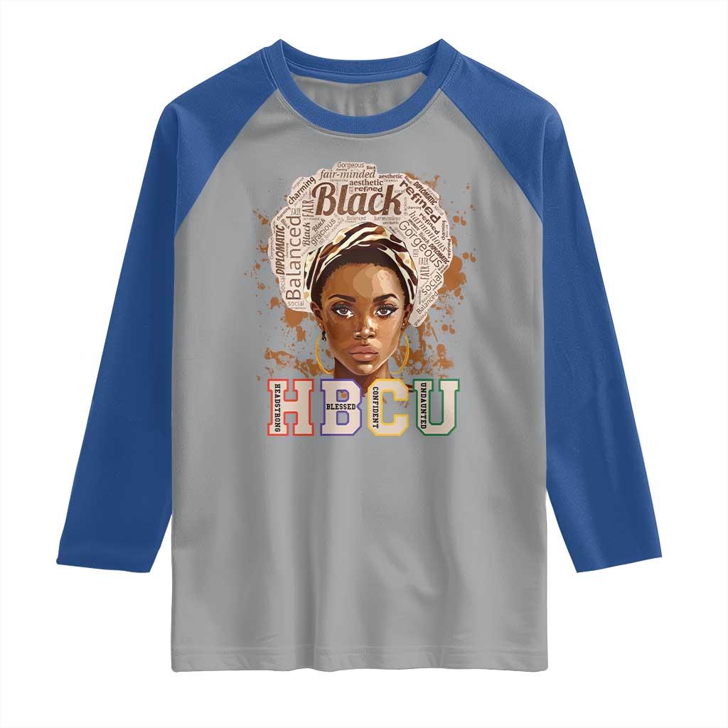Black Educated HBCU Raglan Shirt Headstrong Blessed Confident Undaunted