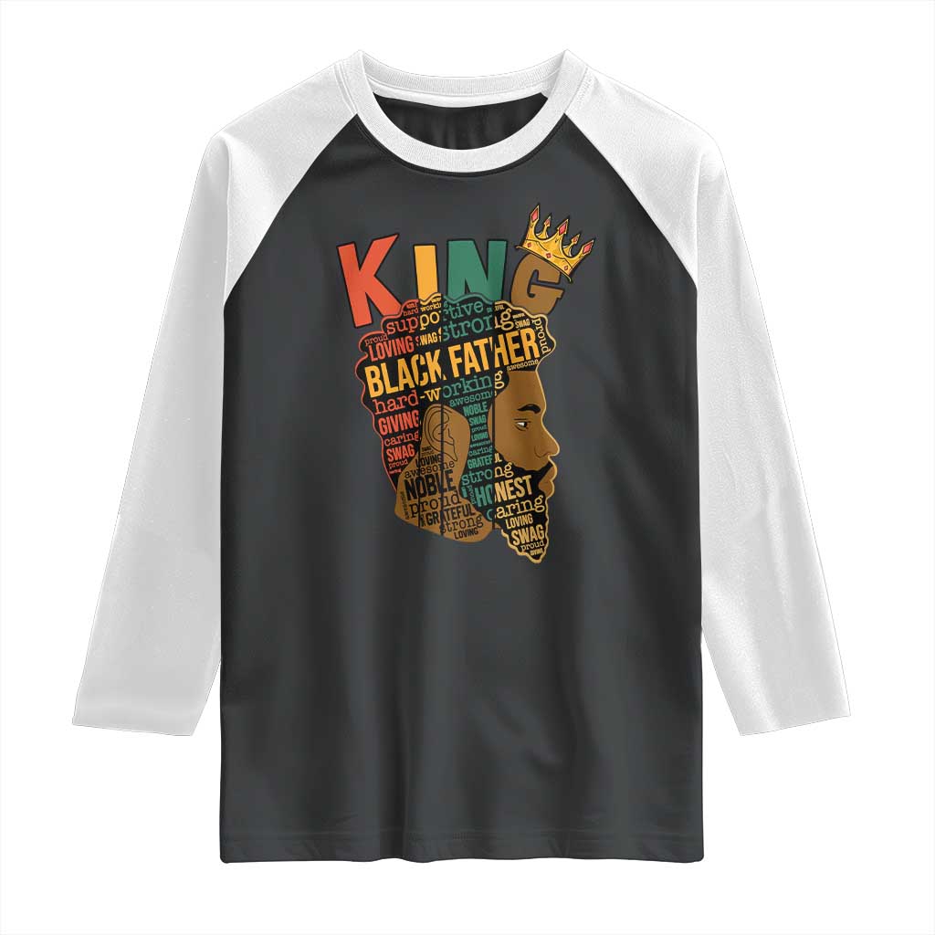 Black King Raglan Shirt Black Father African American Men