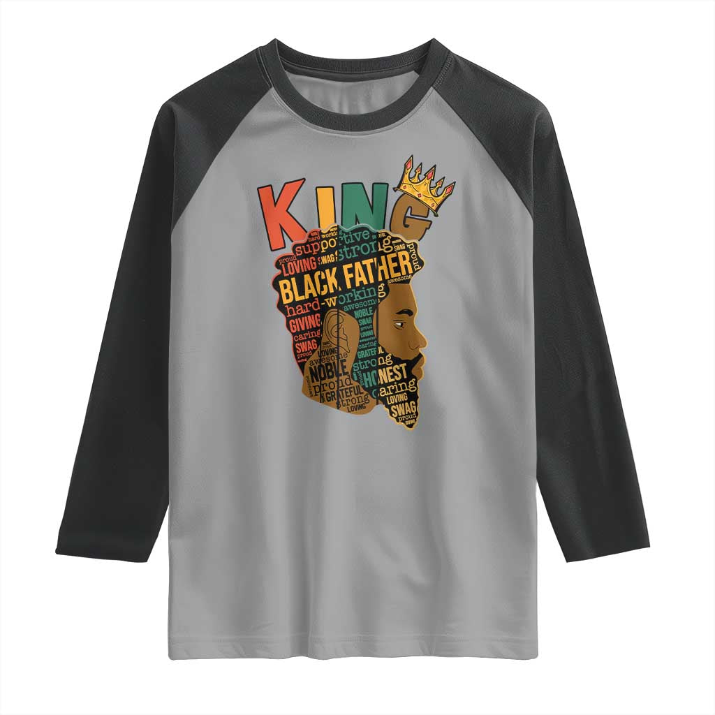Black King Raglan Shirt Black Father African American Men