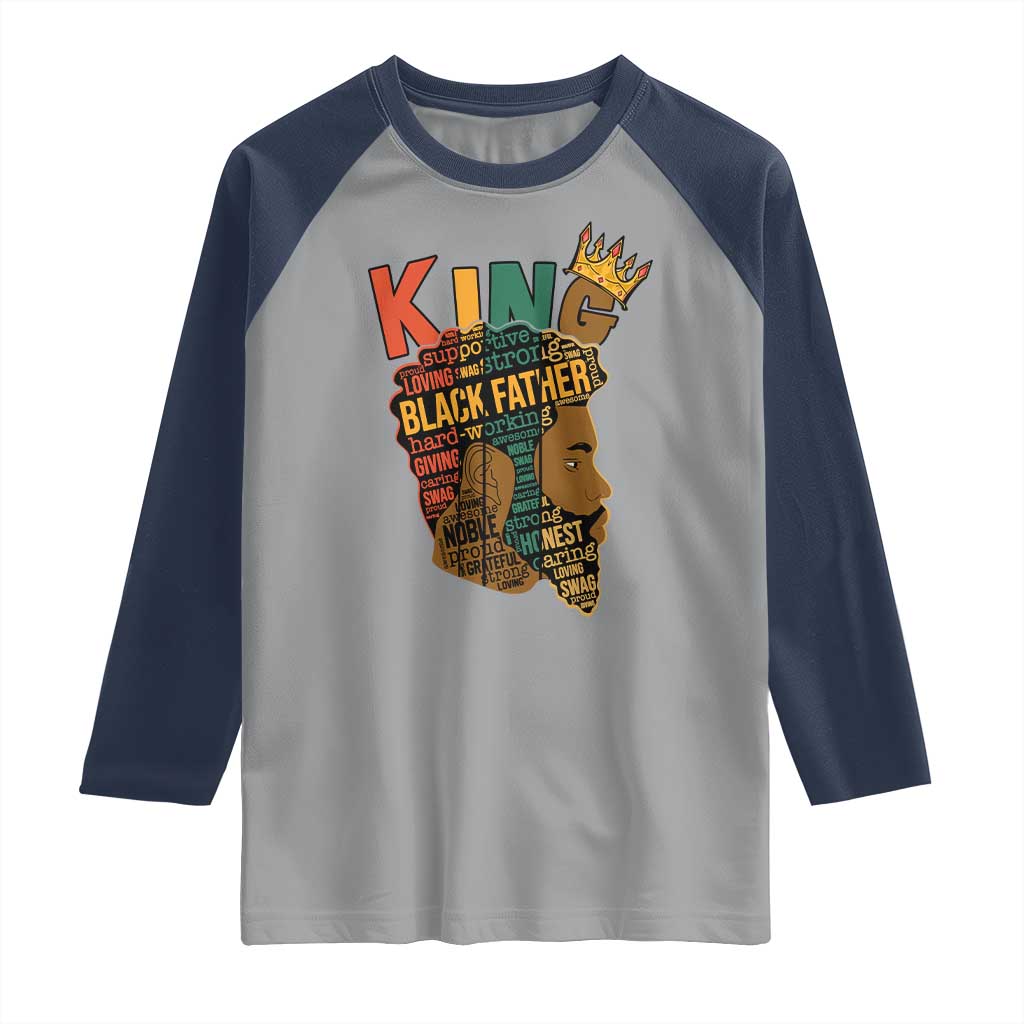 Black King Raglan Shirt Black Father African American Men