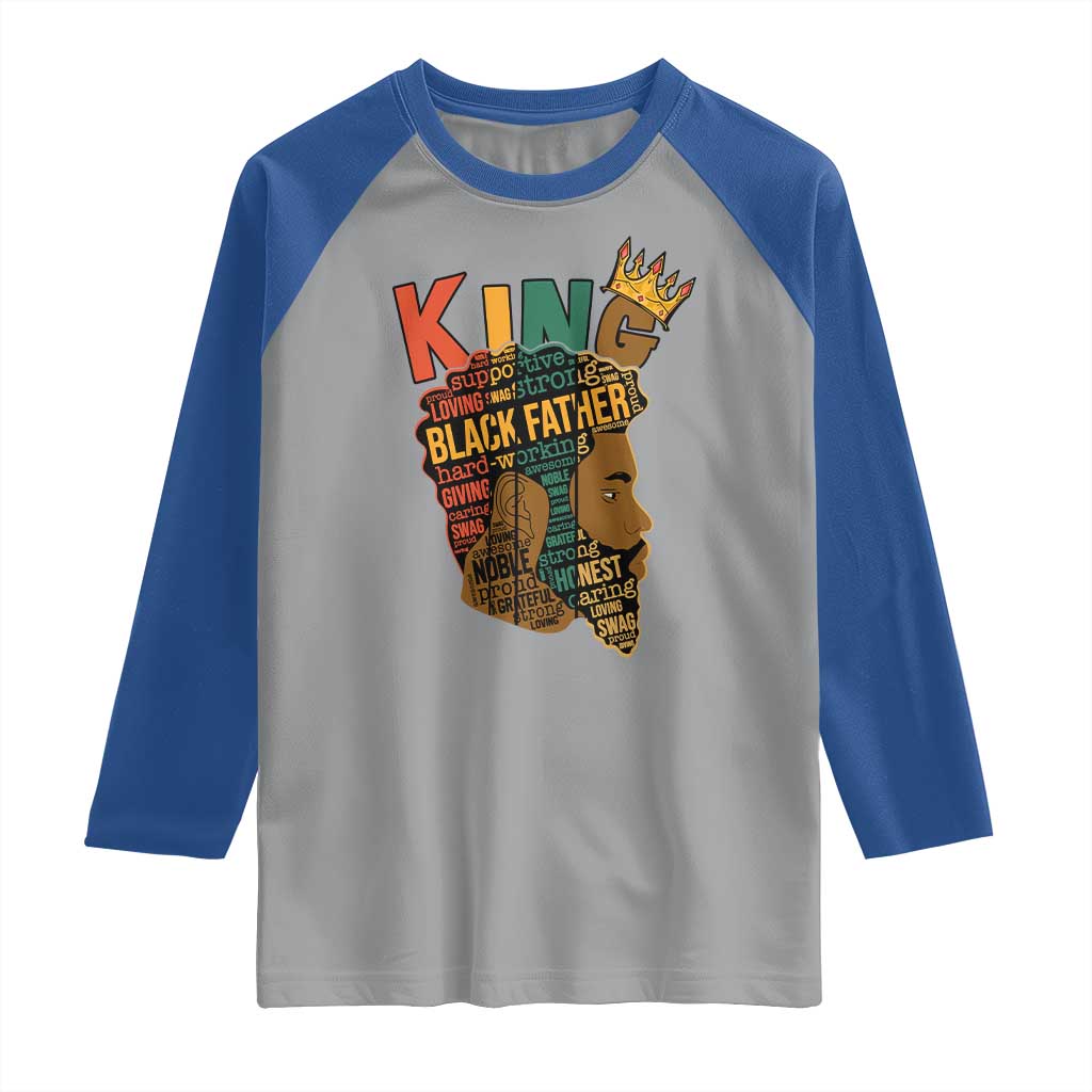 Black King Raglan Shirt Black Father African American Men