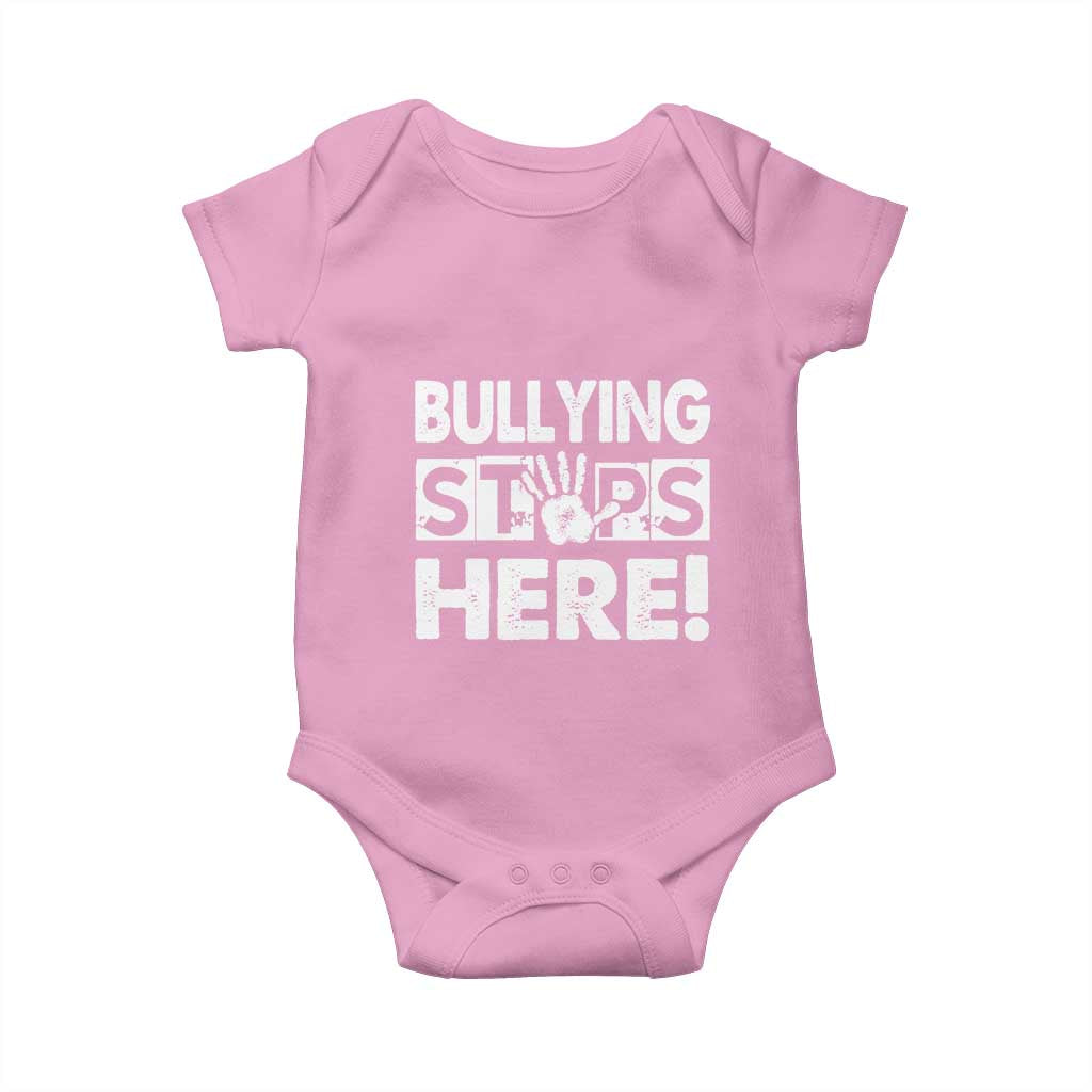 Pink Shirt Day Baby Onesie Bullying Stops Here Stand Up To Bullies