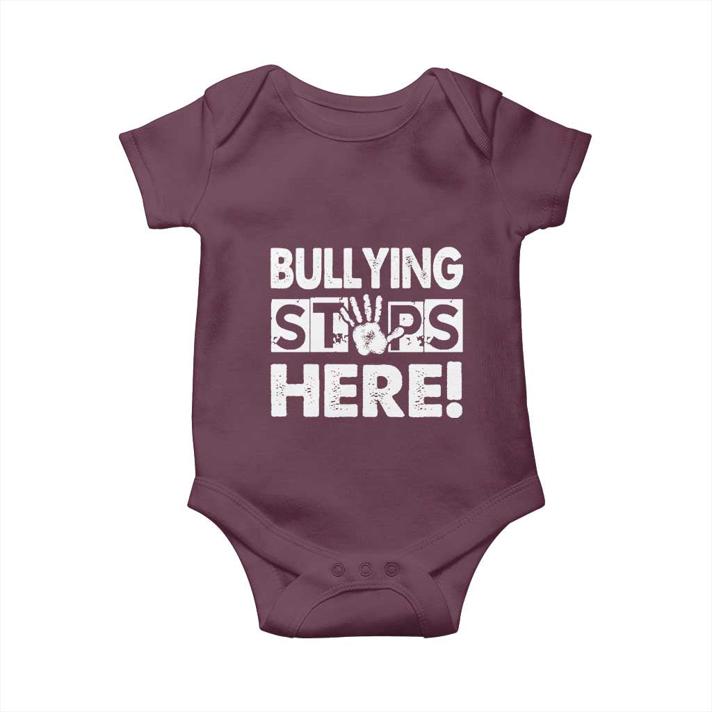 Pink Shirt Day Baby Onesie Bullying Stops Here Stand Up To Bullies