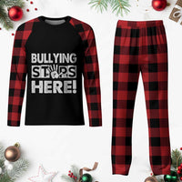 Pink Shirt Day Plaid Pajama Set Bullying Stops Here Stand Up To Bullies - Wonder Print Shop