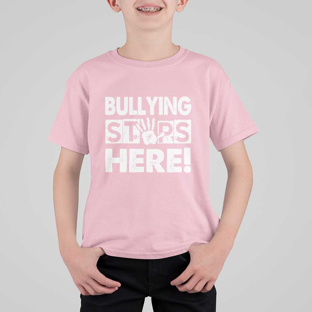 Pink Shirt Day T Shirt For Kid Bullying Stops Here Stand Up To Bullies