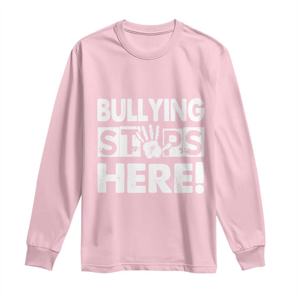Pink Shirt Day Long Sleeve Shirt Bullying Stops Here Stand Up To Bullies