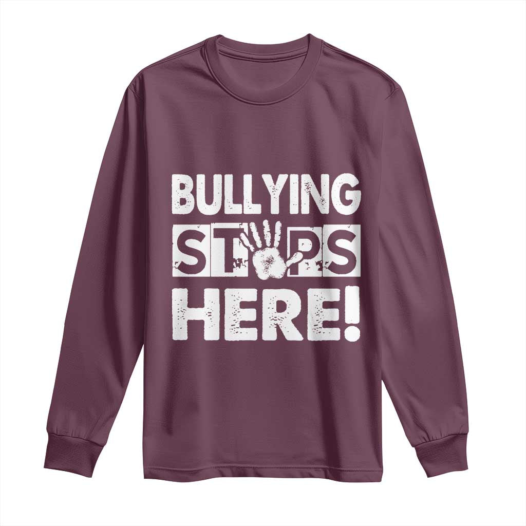 Pink Shirt Day Long Sleeve Shirt Bullying Stops Here Stand Up To Bullies