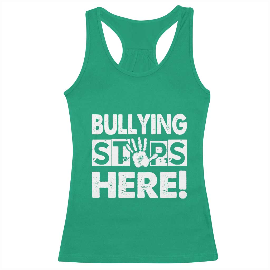 Pink Shirt Day Racerback Tank Top Bullying Stops Here Stand Up To Bullies