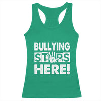 Pink Shirt Day Racerback Tank Top Bullying Stops Here Stand Up To Bullies