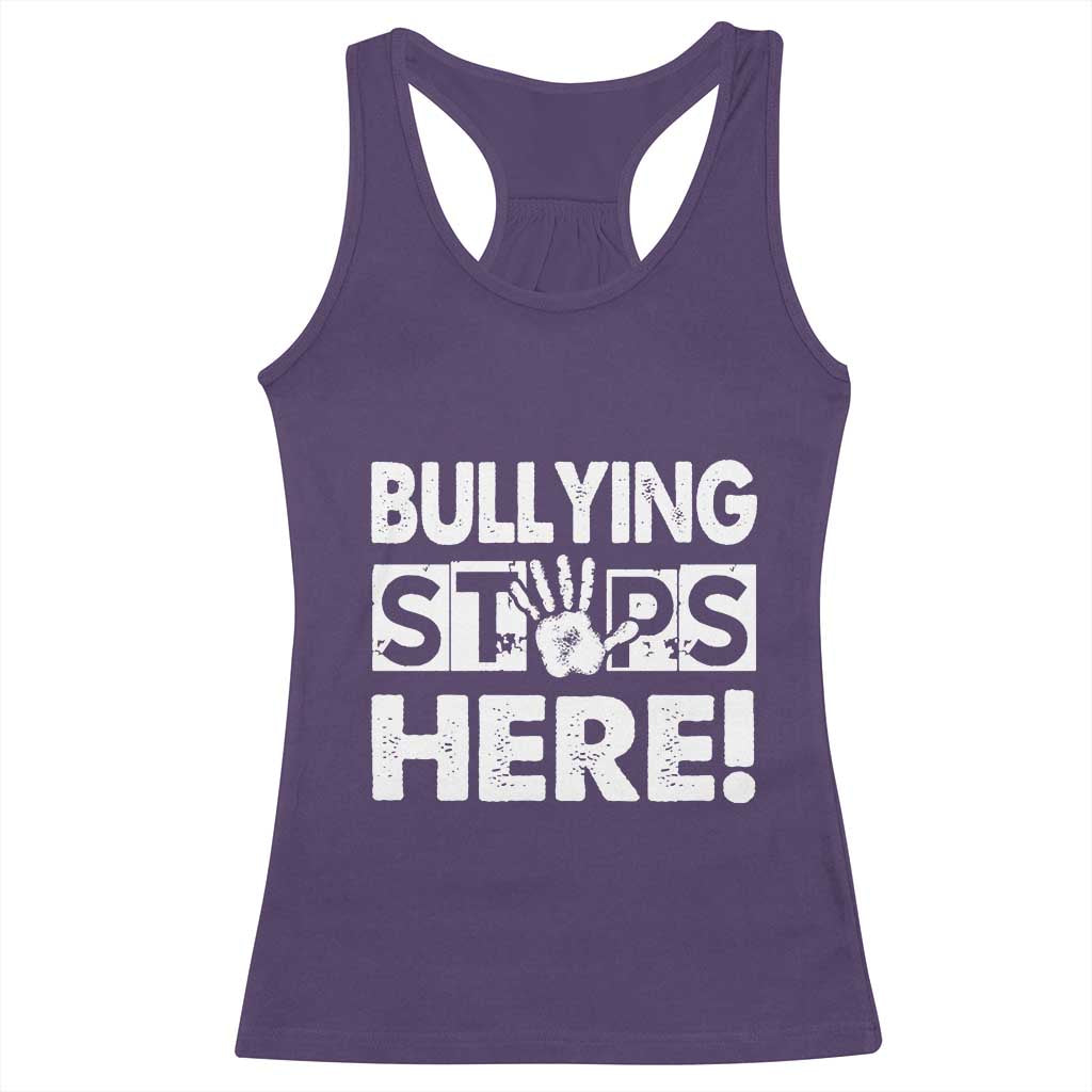 Pink Shirt Day Racerback Tank Top Bullying Stops Here Stand Up To Bullies