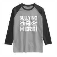 Pink Shirt Day Raglan Shirt Bullying Stops Here Stand Up To Bullies