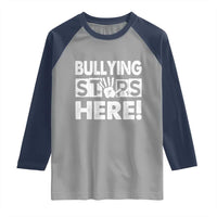 Pink Shirt Day Raglan Shirt Bullying Stops Here Stand Up To Bullies