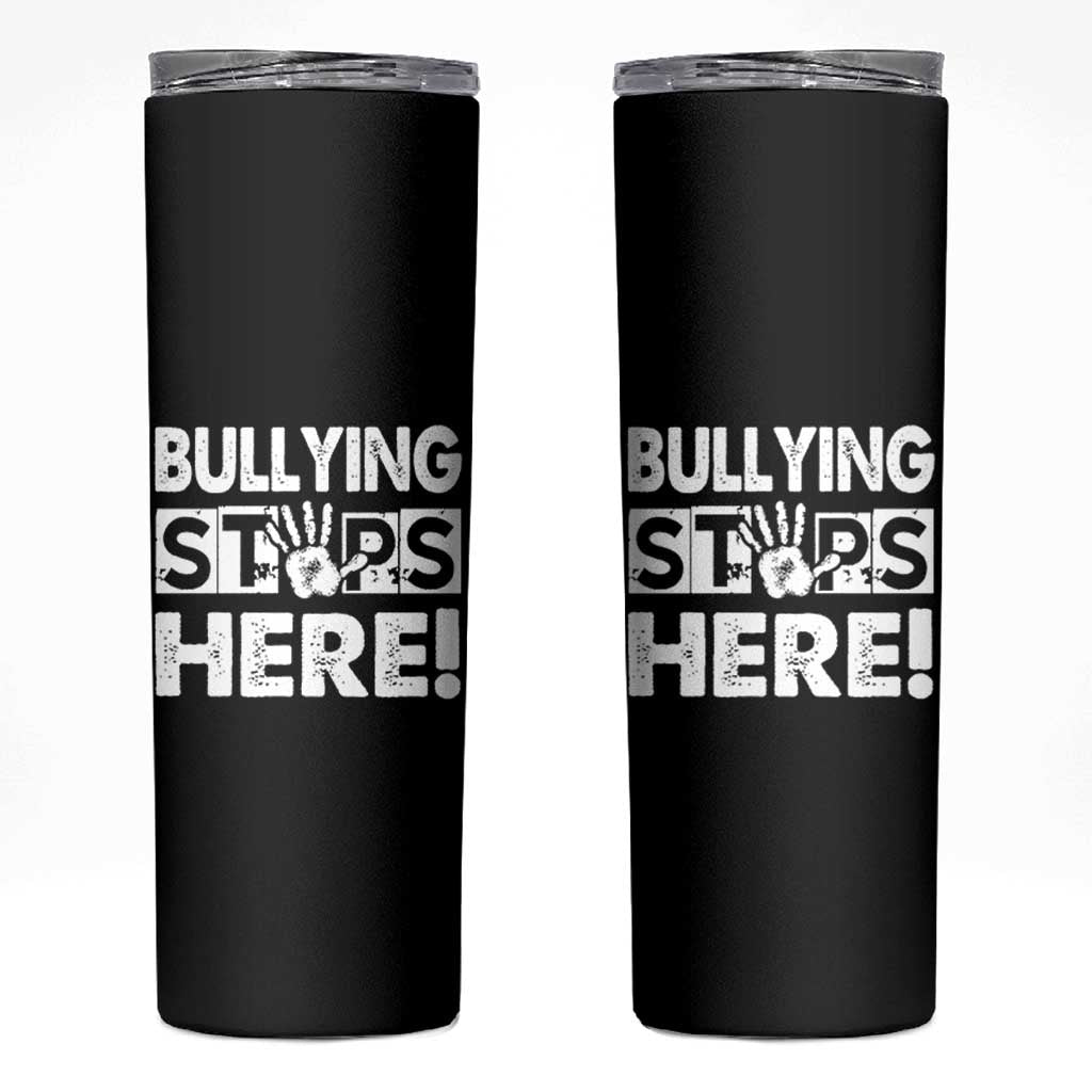 Pink Shirt Day Skinny Tumbler Bullying Stops Here Stand Up To Bullies