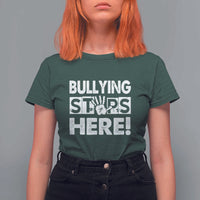 Pink Shirt Day T Shirt For Women Bullying Stops Here Stand Up To Bullies