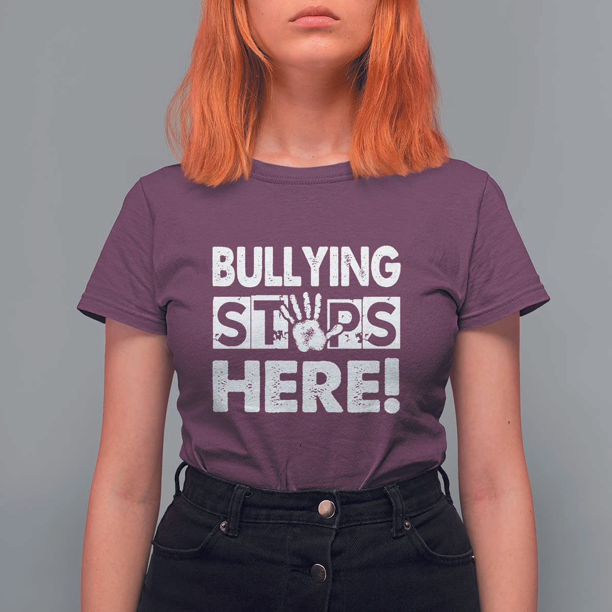 Pink Shirt Day T Shirt For Women Bullying Stops Here Stand Up To Bullies