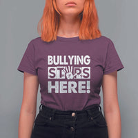 Pink Shirt Day T Shirt For Women Bullying Stops Here Stand Up To Bullies