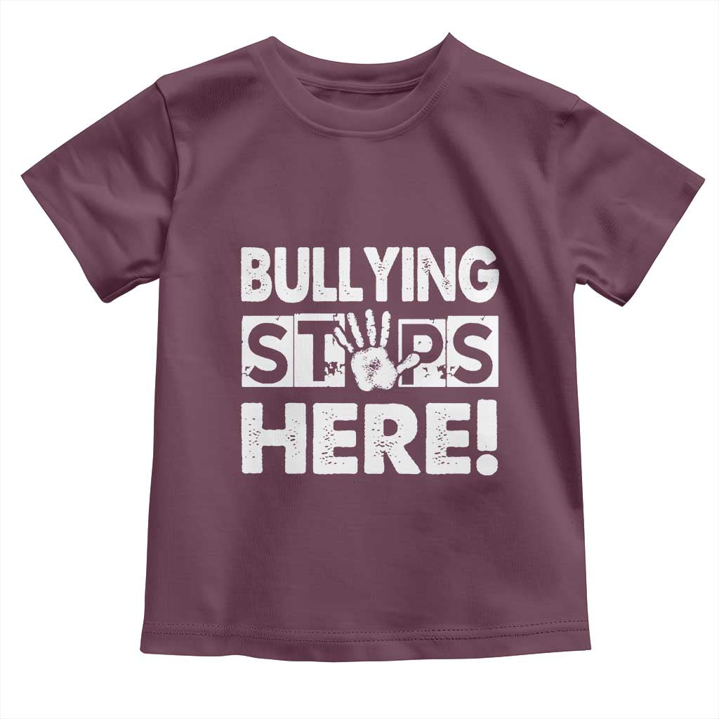 Pink Shirt Day Toddler T Shirt Bullying Stops Here Stand Up To Bullies