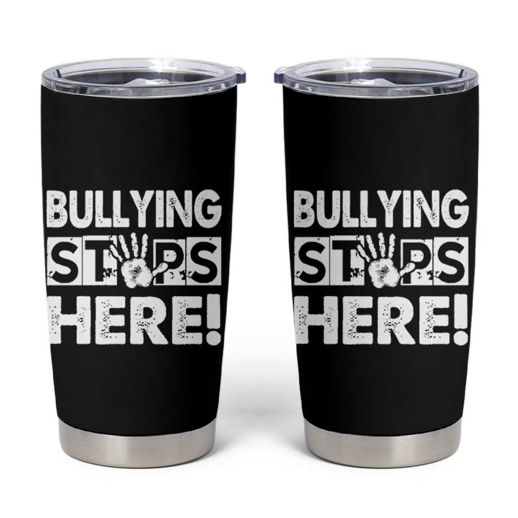 Pink Shirt Day Tumbler Cup Bullying Stops Here Stand Up To Bullies