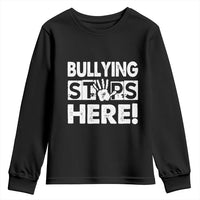 Pink Shirt Day Youth Sweatshirt Bullying Stops Here Stand Up To Bullies