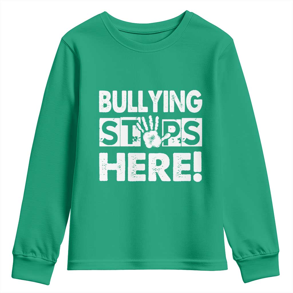 Pink Shirt Day Youth Sweatshirt Bullying Stops Here Stand Up To Bullies