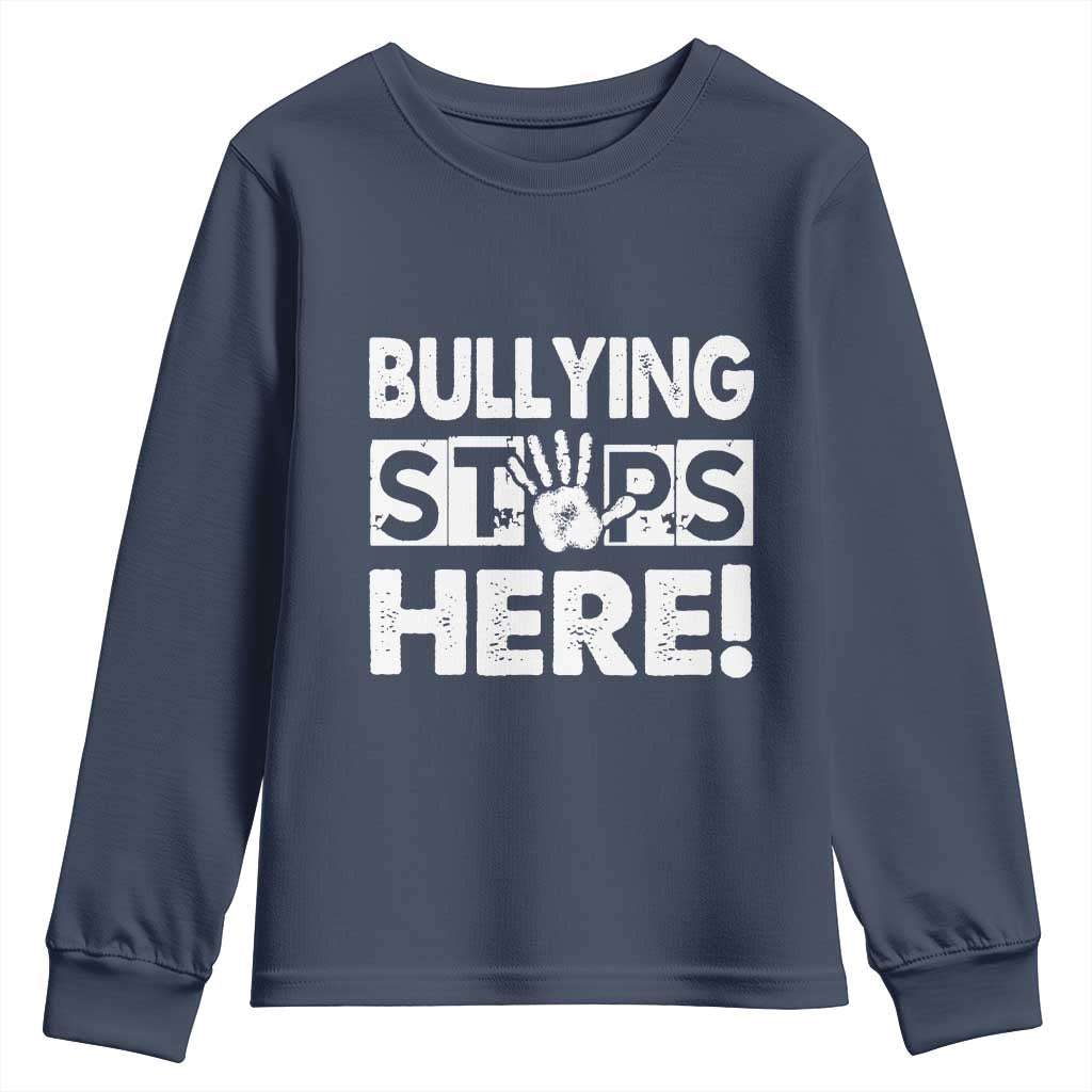 Pink Shirt Day Youth Sweatshirt Bullying Stops Here Stand Up To Bullies
