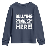 Pink Shirt Day Youth Sweatshirt Bullying Stops Here Stand Up To Bullies