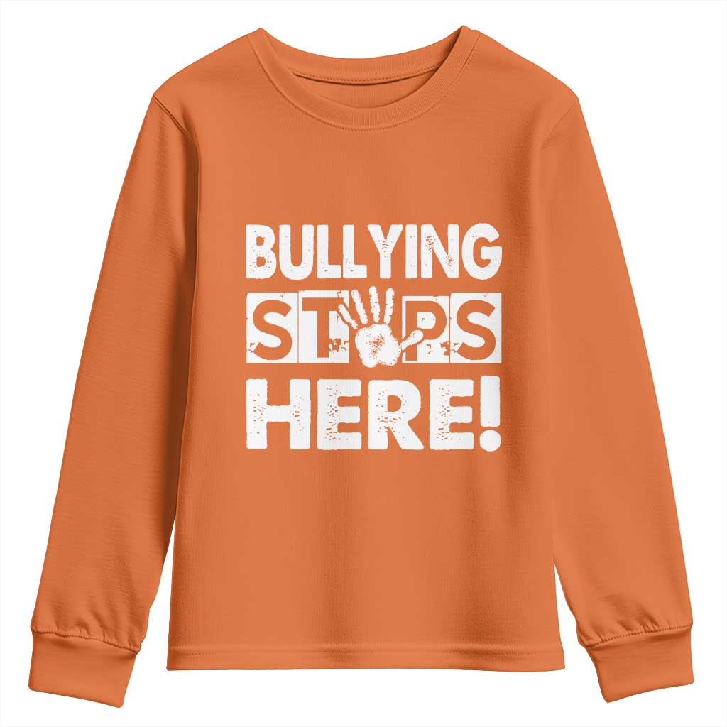Pink Shirt Day Youth Sweatshirt Bullying Stops Here Stand Up To Bullies
