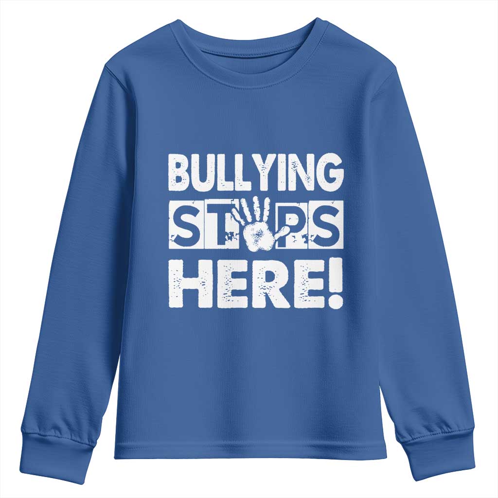 Pink Shirt Day Youth Sweatshirt Bullying Stops Here Stand Up To Bullies