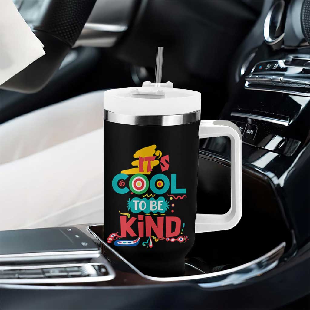 Pink Shirt Day Tumbler With Handle It's Cool To Be Kind Anti Bullying Choose Kindness