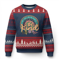Pink Shirt Day Ugly Christmas Sweater In A World Where You Can Be Anything Be Kind Rainbow Choose Kindness - Wonder Print Shop