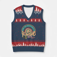 Pink Shirt Day V-Neck Knit Sweater Vest In A World Where You Can Be Anything Be Kind Rainbow Choose Kindness - Wonder Print Shop