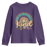 Pink Shirt Day Youth Sweatshirt In A World Where You Can Be Anything Be Kind Rainbow Choose Kindness