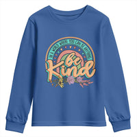 Pink Shirt Day Youth Sweatshirt In A World Where You Can Be Anything Be Kind Rainbow Choose Kindness