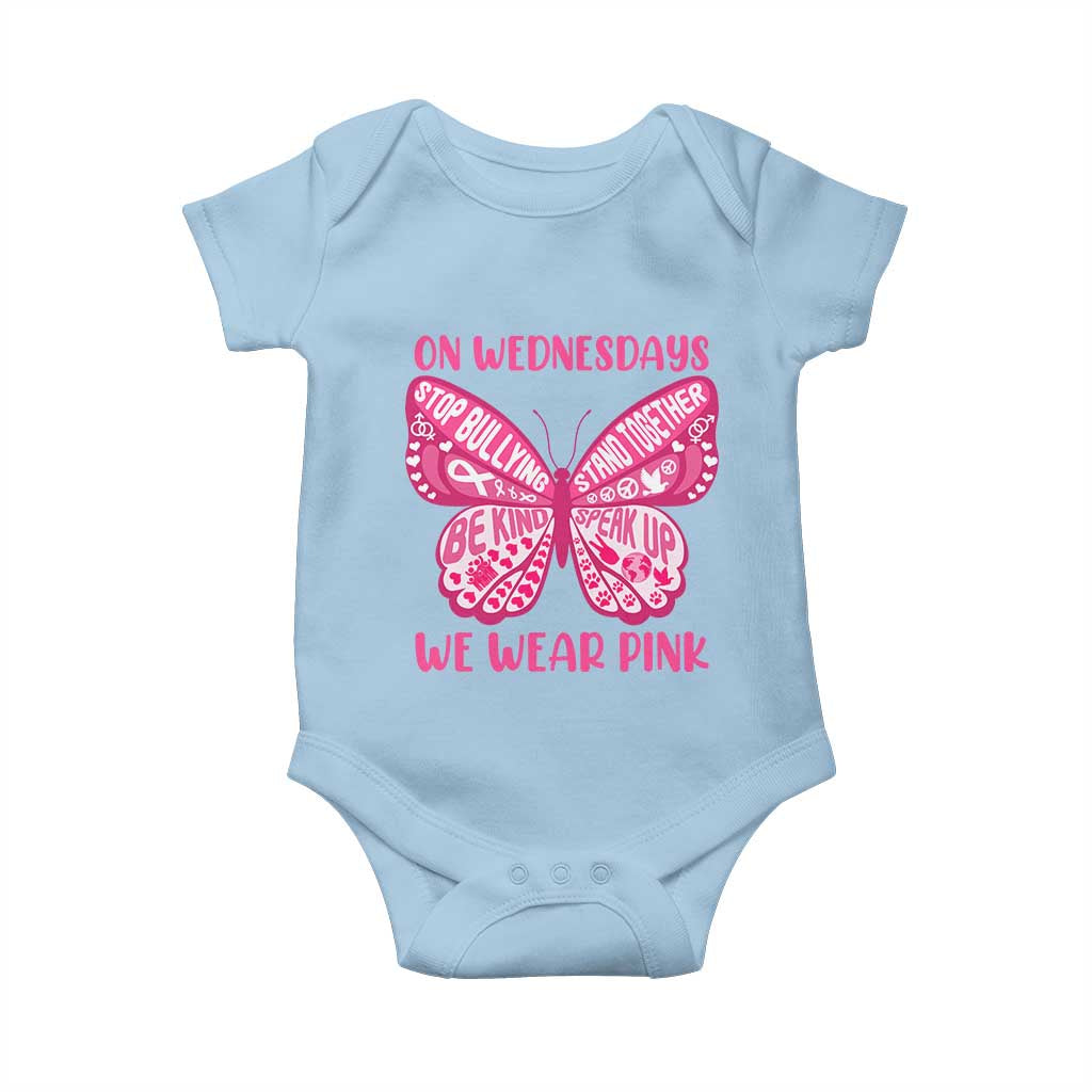 Pink Shirt Day Baby Onesie On Wednesdays We Wear Pink Anti Bullying Butterfly