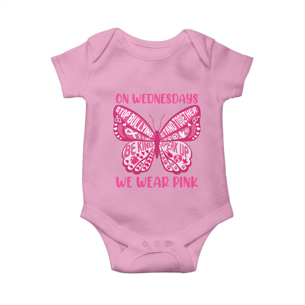 Pink Shirt Day Baby Onesie On Wednesdays We Wear Pink Anti Bullying Butterfly