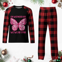 Pink Shirt Day Plaid Pajama Set On Wednesdays We Wear Pink Anti Bullying Butterfly - Wonder Print Shop